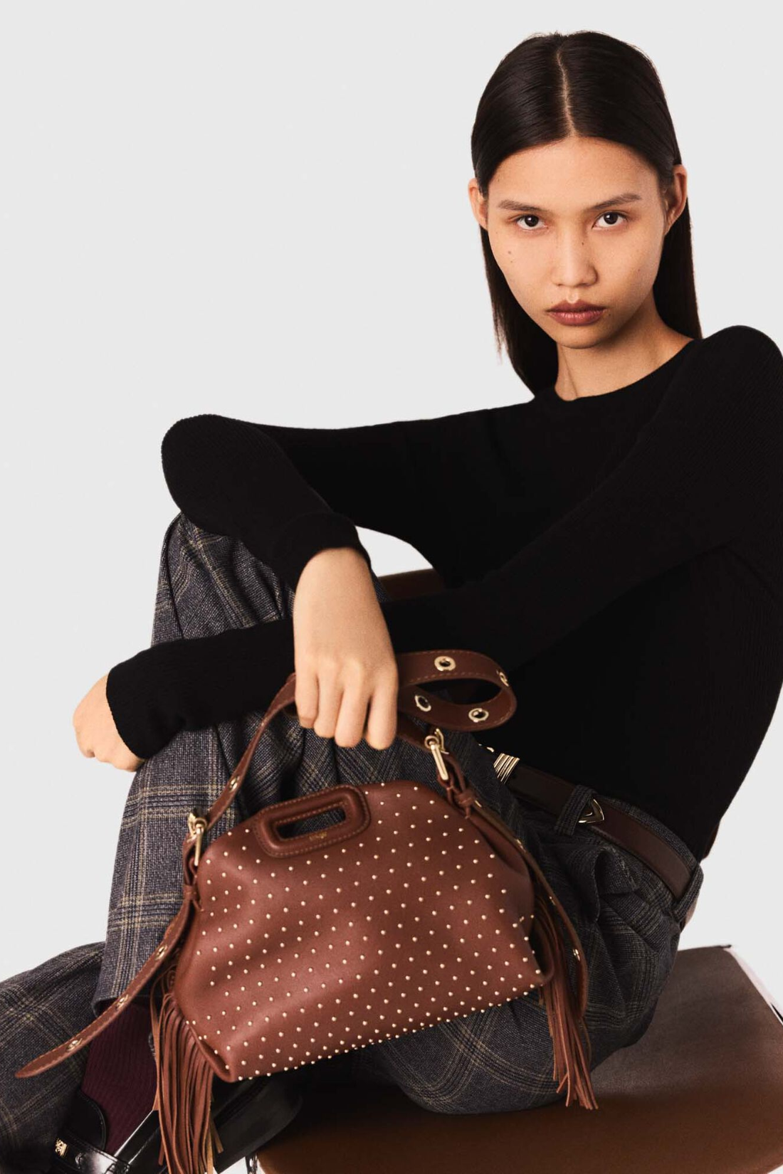 Sac Miss M mini en cuir et studs