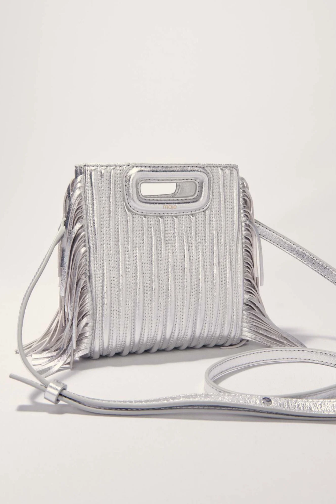 Sac M Mini en cuir matelassé métal
