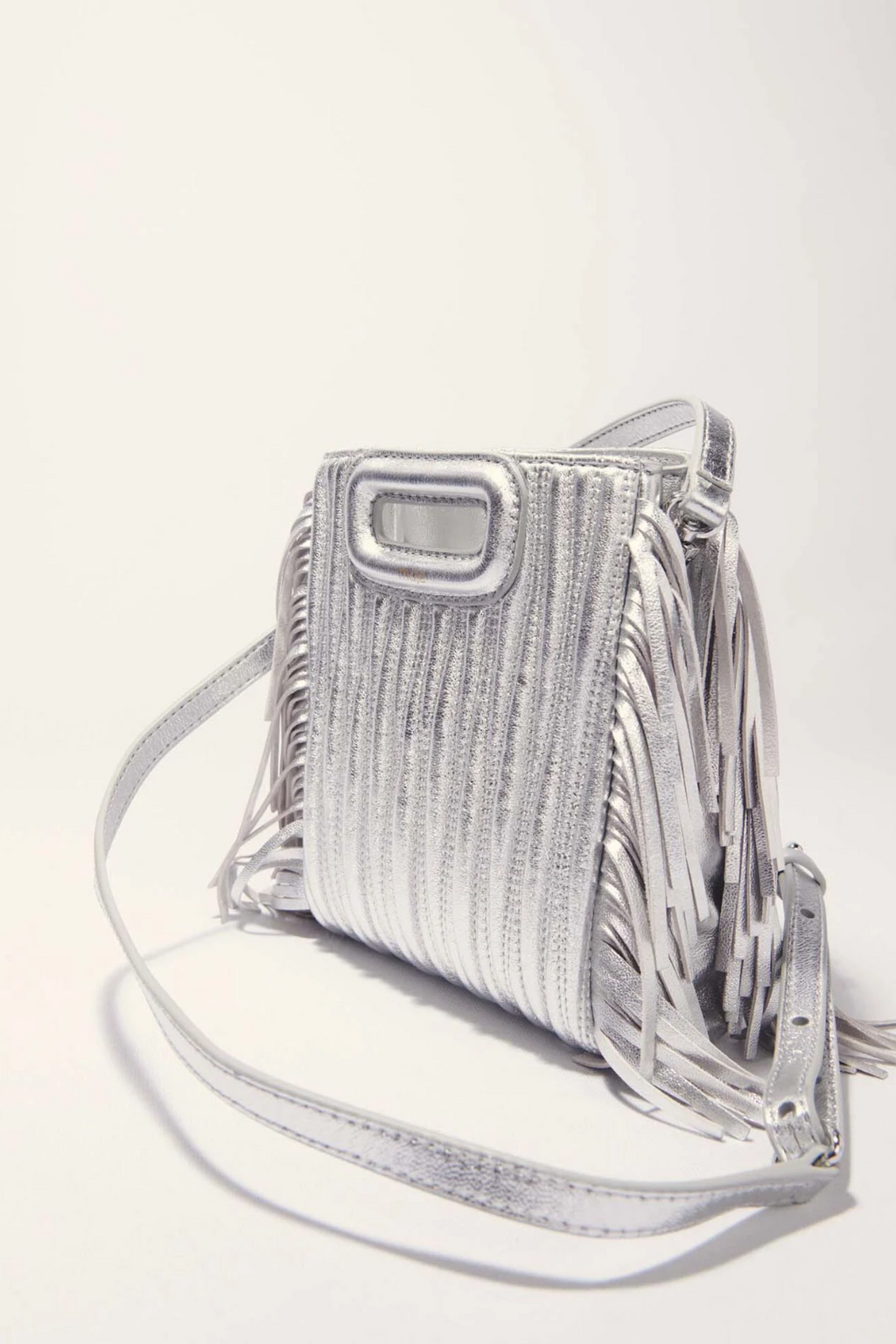 Sac M Mini en cuir matelassé métal