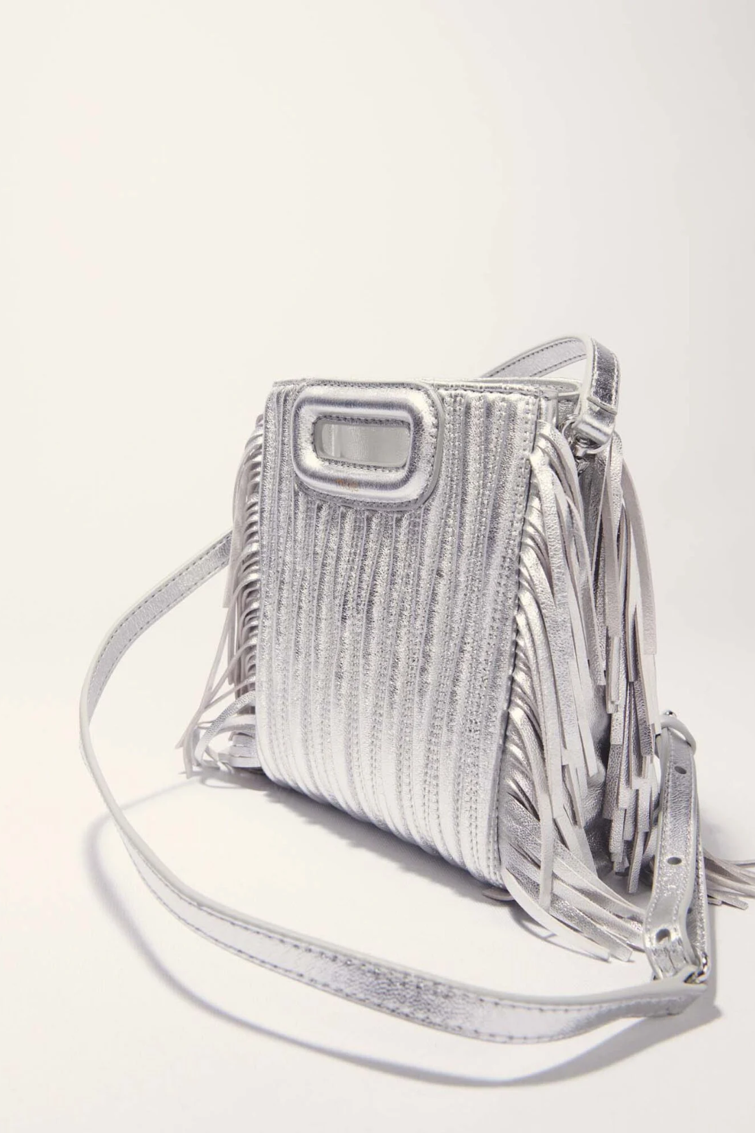 Sac M Mini en cuir matelassé métal