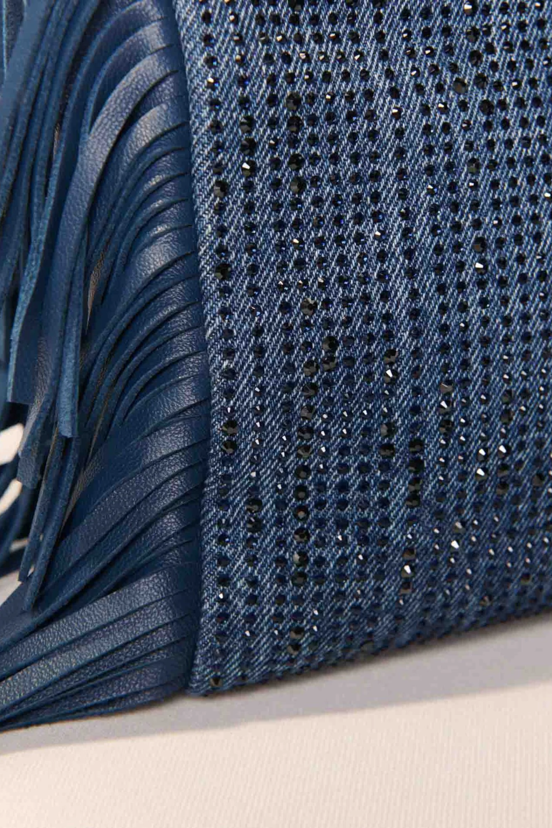 Sac M Mini en denim strassé