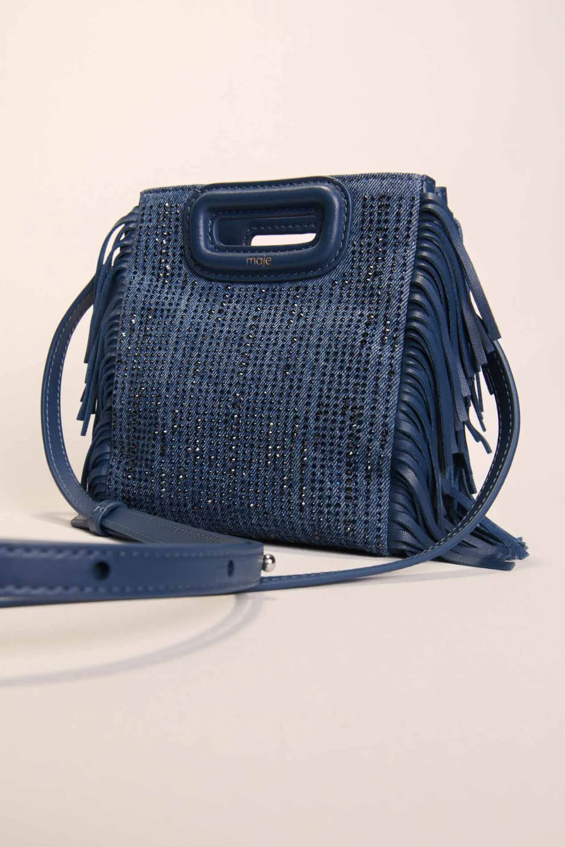Sac M Mini en denim strassé