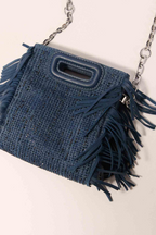 Sac M Mini en denim strassé