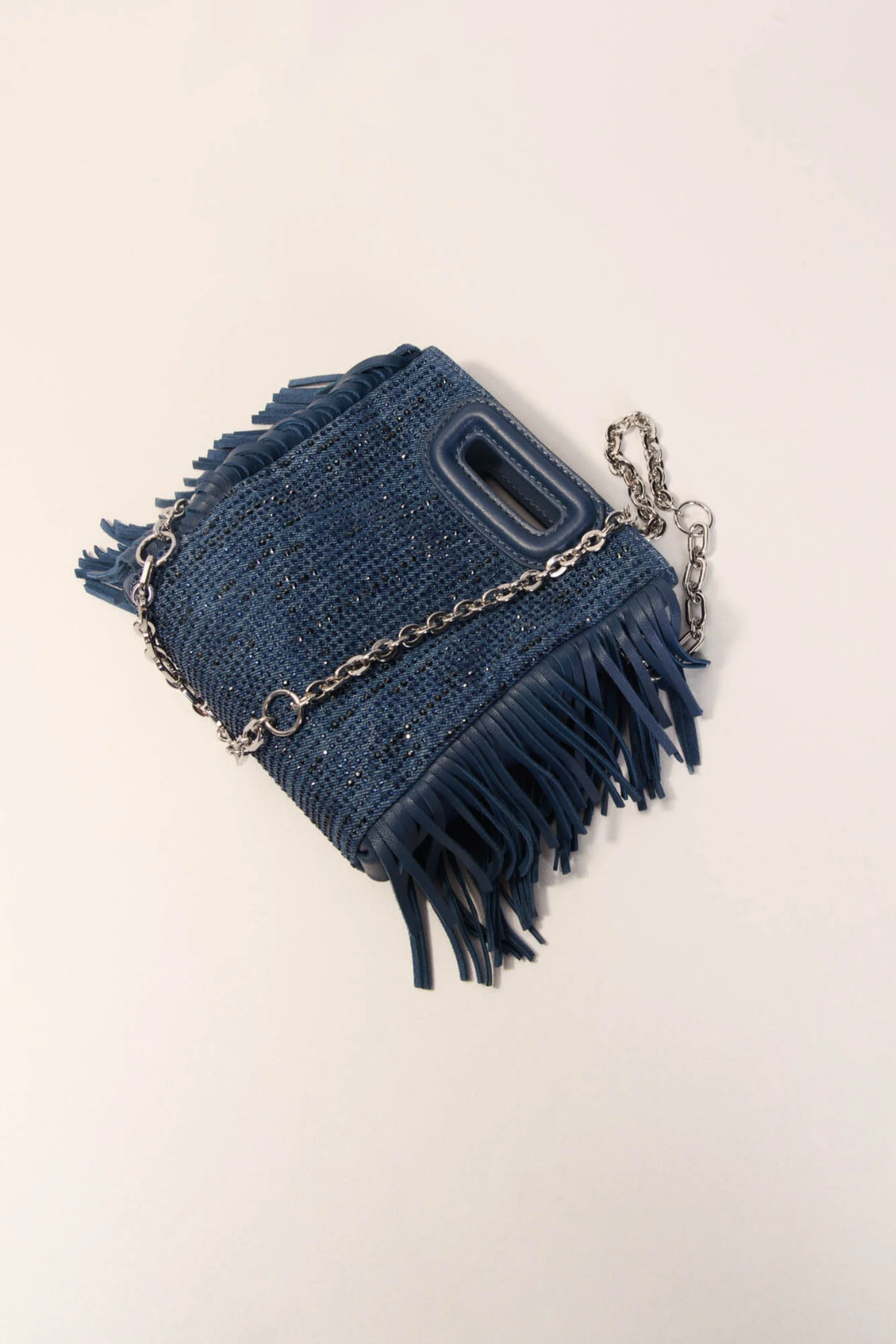 Sac M Mini en denim strassé
