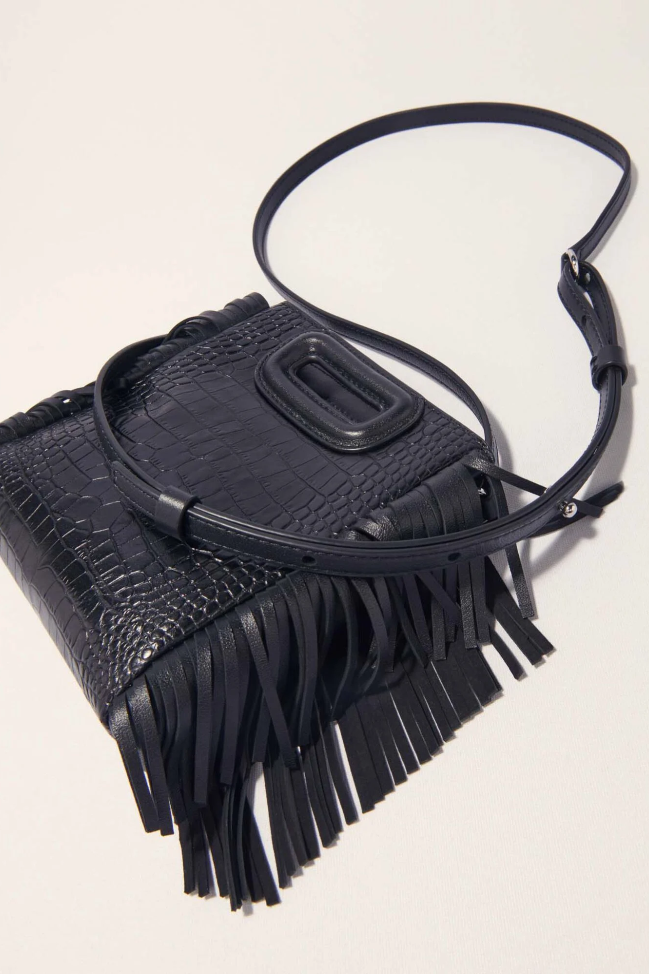 Sac M Mini en cuir effet croco