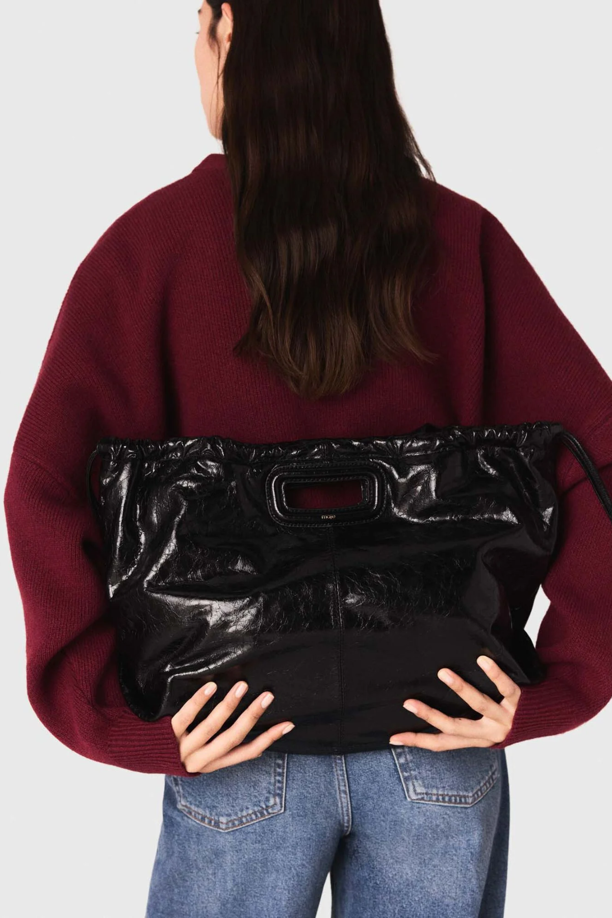 Sac M tote en cuir craquelé