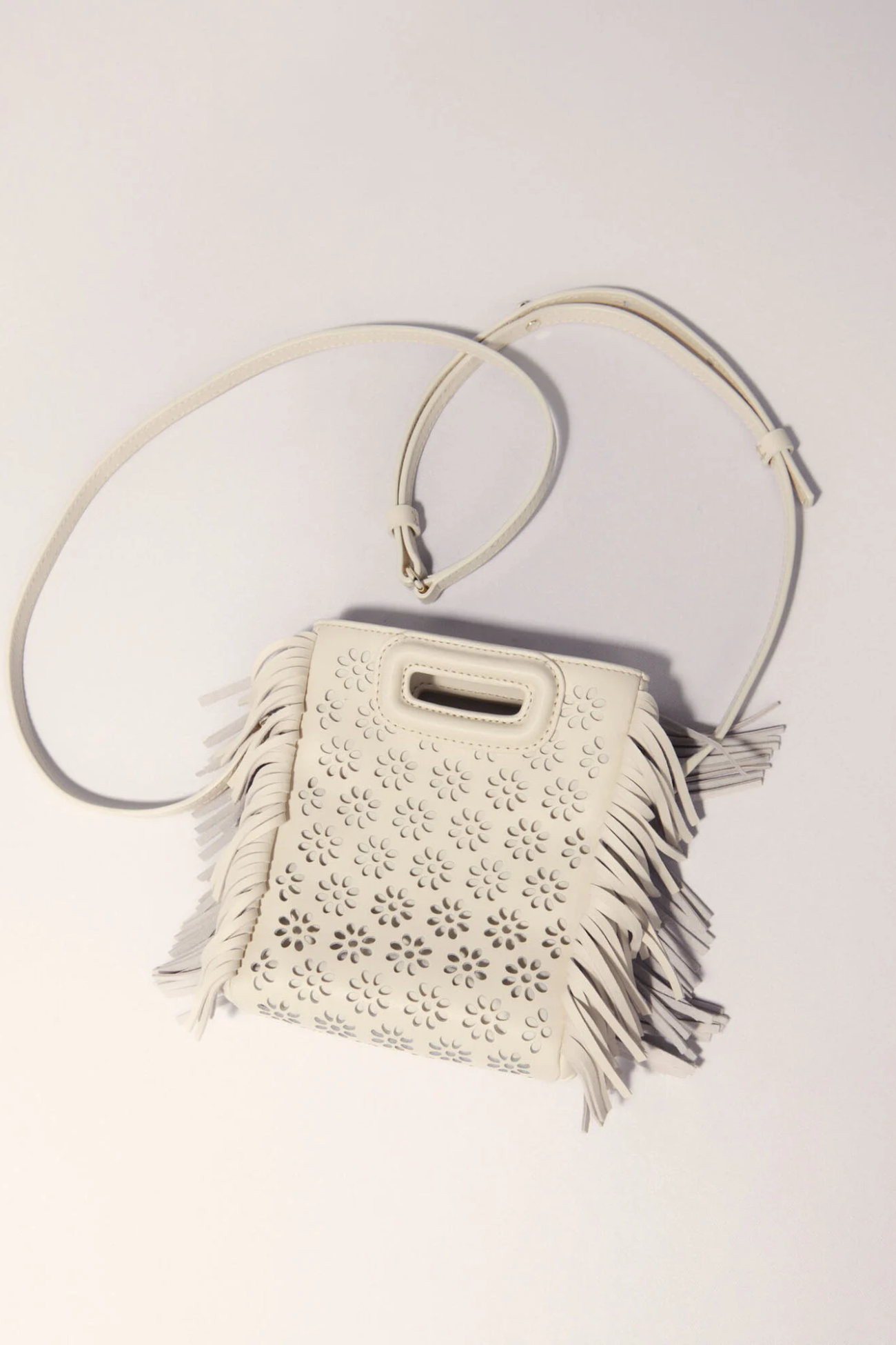 Sac M mini en cuir perforé