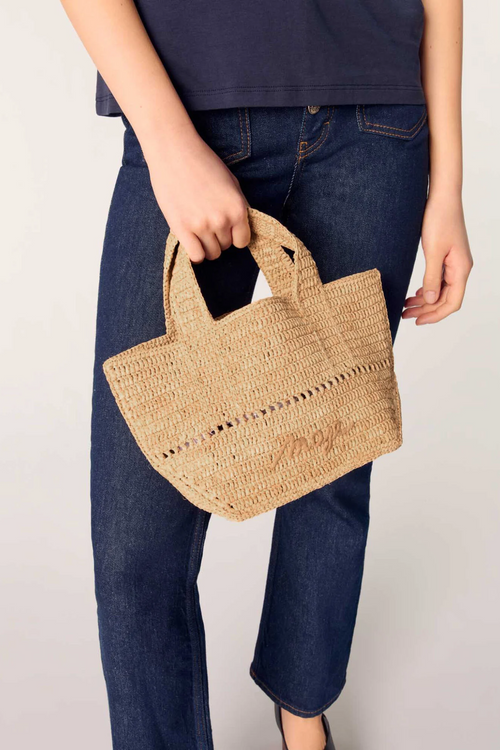 Mini cabas en raphia naturel
