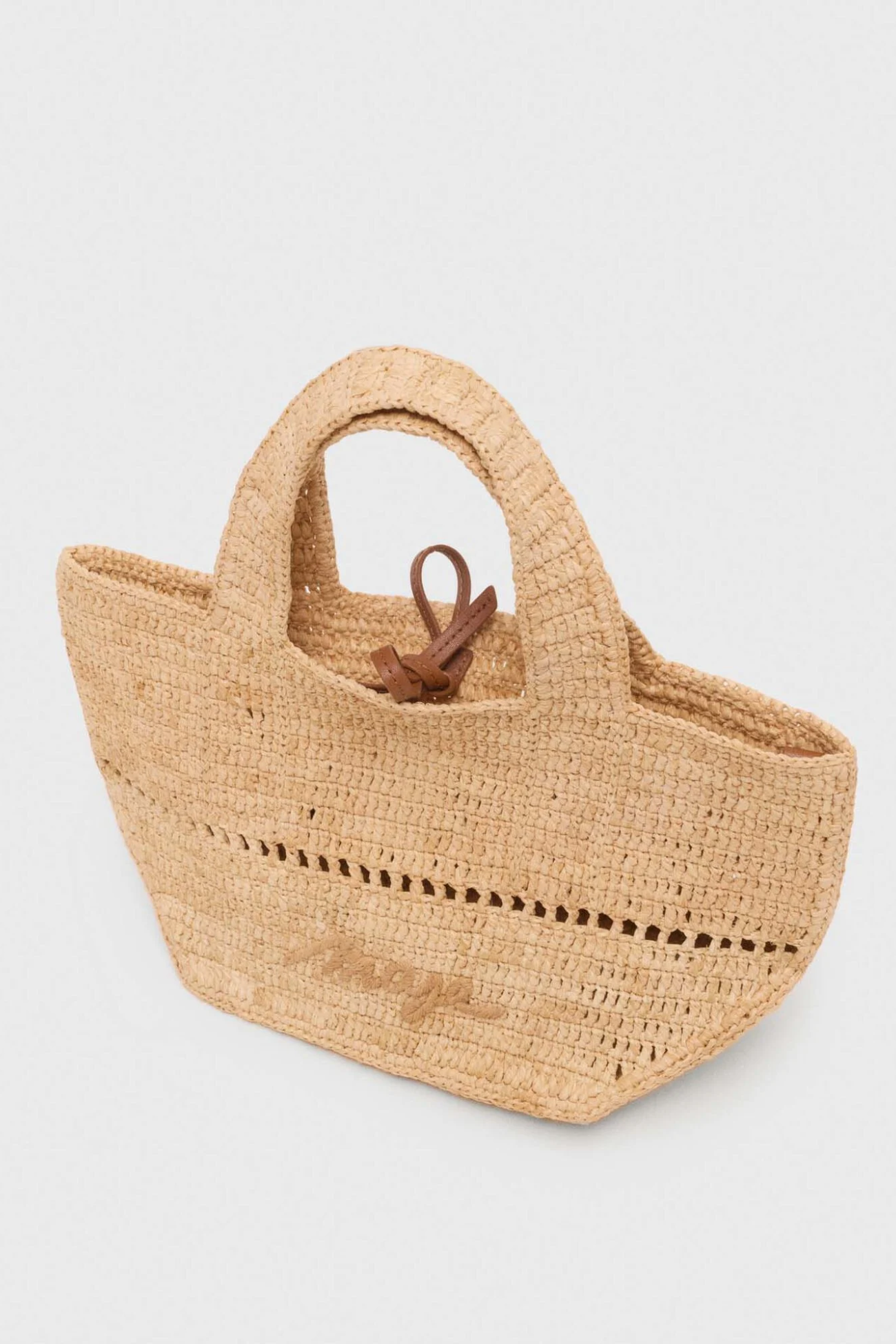 Mini cabas en raphia naturel