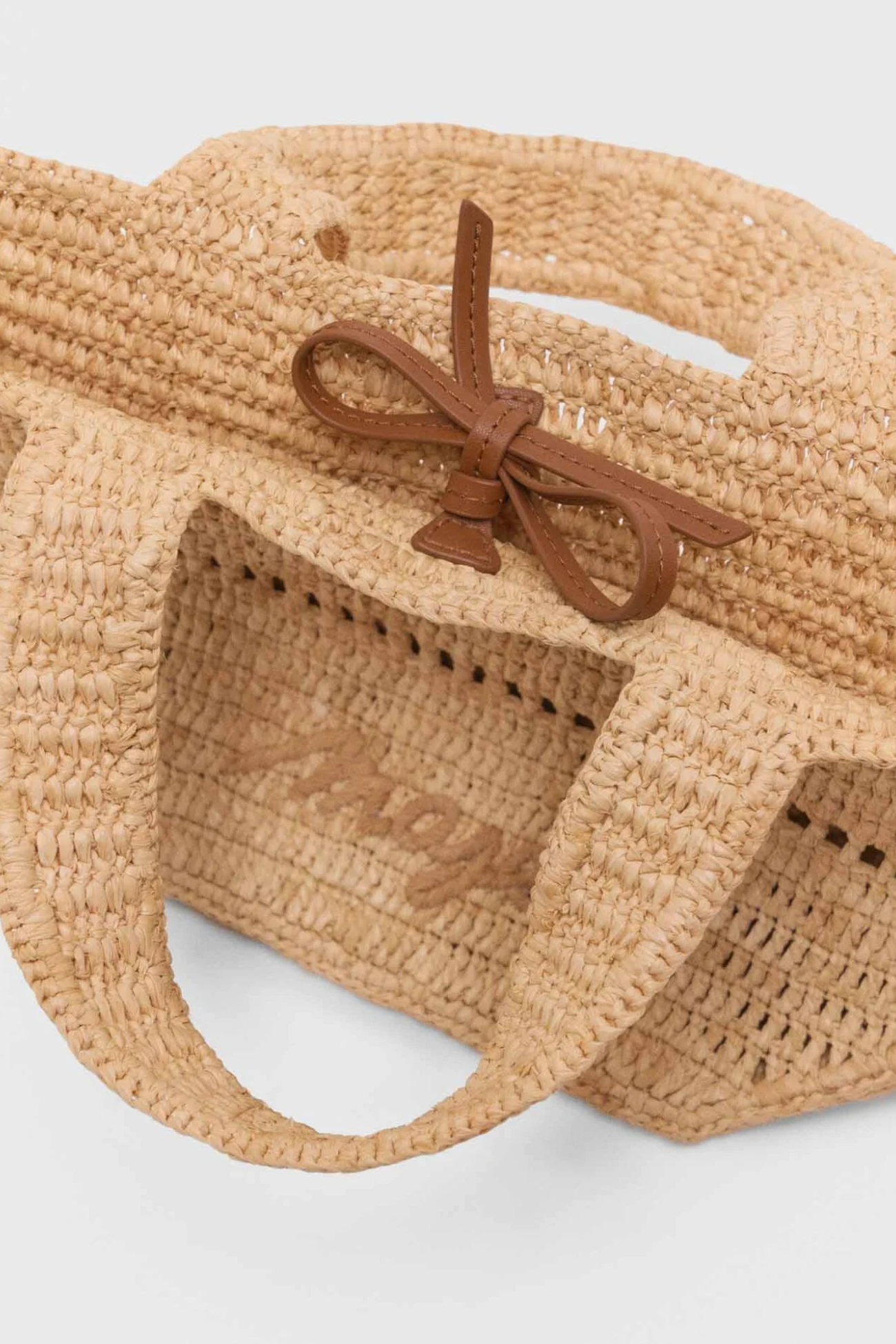 Mini cabas en raphia naturel