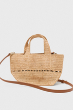 Mini cabas en raphia naturel